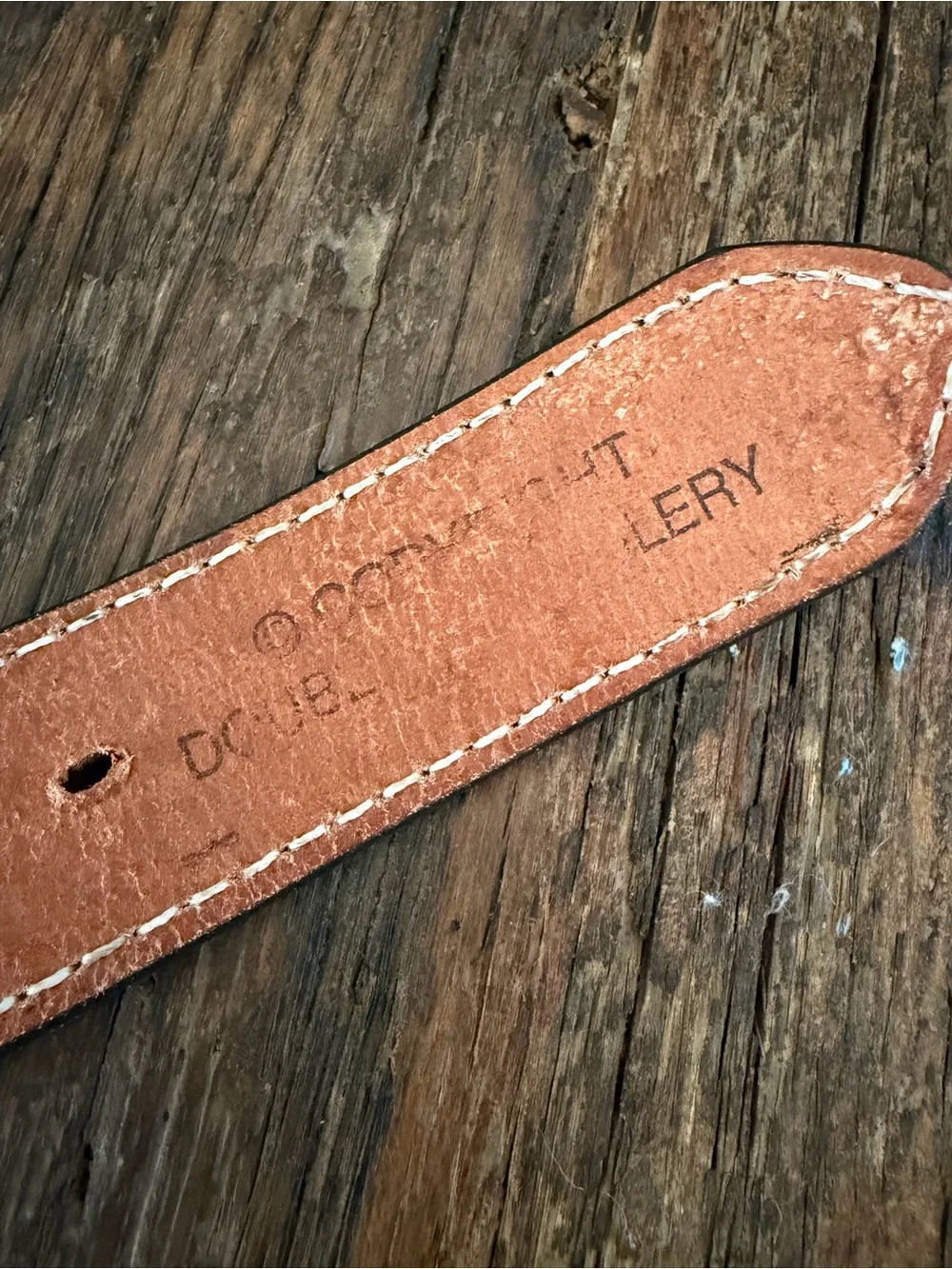 Double J Saddlery Brown Hand Tooled Leather Unisex Belt with Silver Buckle 34”